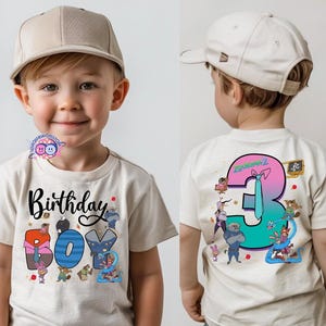 Disneyland Zootopia Birthday Shirt, Custom Birthday Tshirt, Zootopia Family Matching Birthday Party Shirt, Birthday Boy Girl Tee image 1