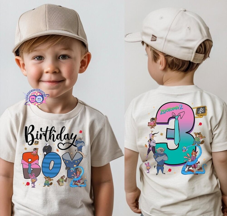 Disneyland Zootopia Birthday Shirt, Custom Birthday Tshirt, Zootopia Family Matching Birthday Party Shirt, Birthday Boy Girl Tee image 1