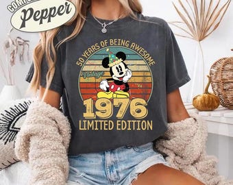 Vintage 1976 Limited Edition Mickey Sweatshirt, 50th Birthday Sweatshirt, Disneyland 50th Birthday Anniversary 2026 Shirt, Mickey Bday Shirt