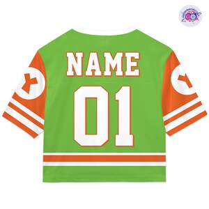 Custom Super Mario Yoshi Croptop Football Jersey, Epic Universe Football Jersey, Super Mario Shirt, Disneyland Mario Group Shirt image 4