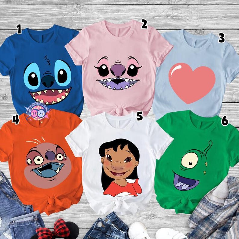 Disneyland Stitch Big Face Costume Shirt, Lilo And Stitch Movie 2026 Costume, Disneyland Halloween 2026 Shirt, Halloween Family Matching Tee image 1