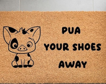 Disney Welcome Mat | Pua Pig Moana | Shoes Off Mat | Funny Door Mat