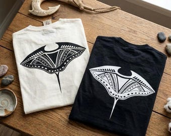 Tribal Manta Ray Shirt | Comfort Colors 1717 | Modern Minimalist Disney Trip Graphic Tee