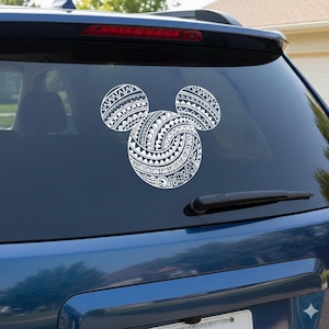 Vinylsticker Polynesische tribale muisoren - sticker in Hawaiiaanse stijl voor laptops en auto's