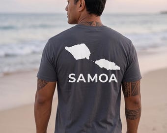 Camicia Samoa / Stampa sul petto con bandiera Samoa / Comfort Colors 1717