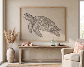 Tartaruga marina tribale in formato SVG e PNG / Disegno polinesiano realizzato a mano per Cricut
