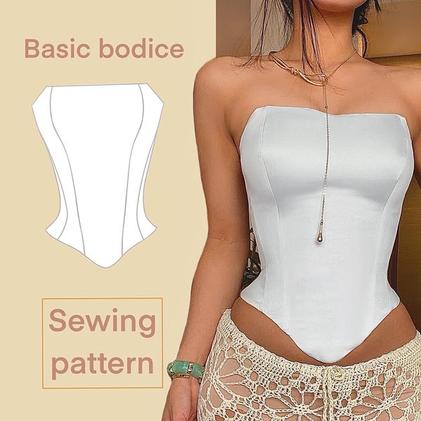 Basic bodice A4 PDF Sewing Pattern | Instant Download with 14 sizes