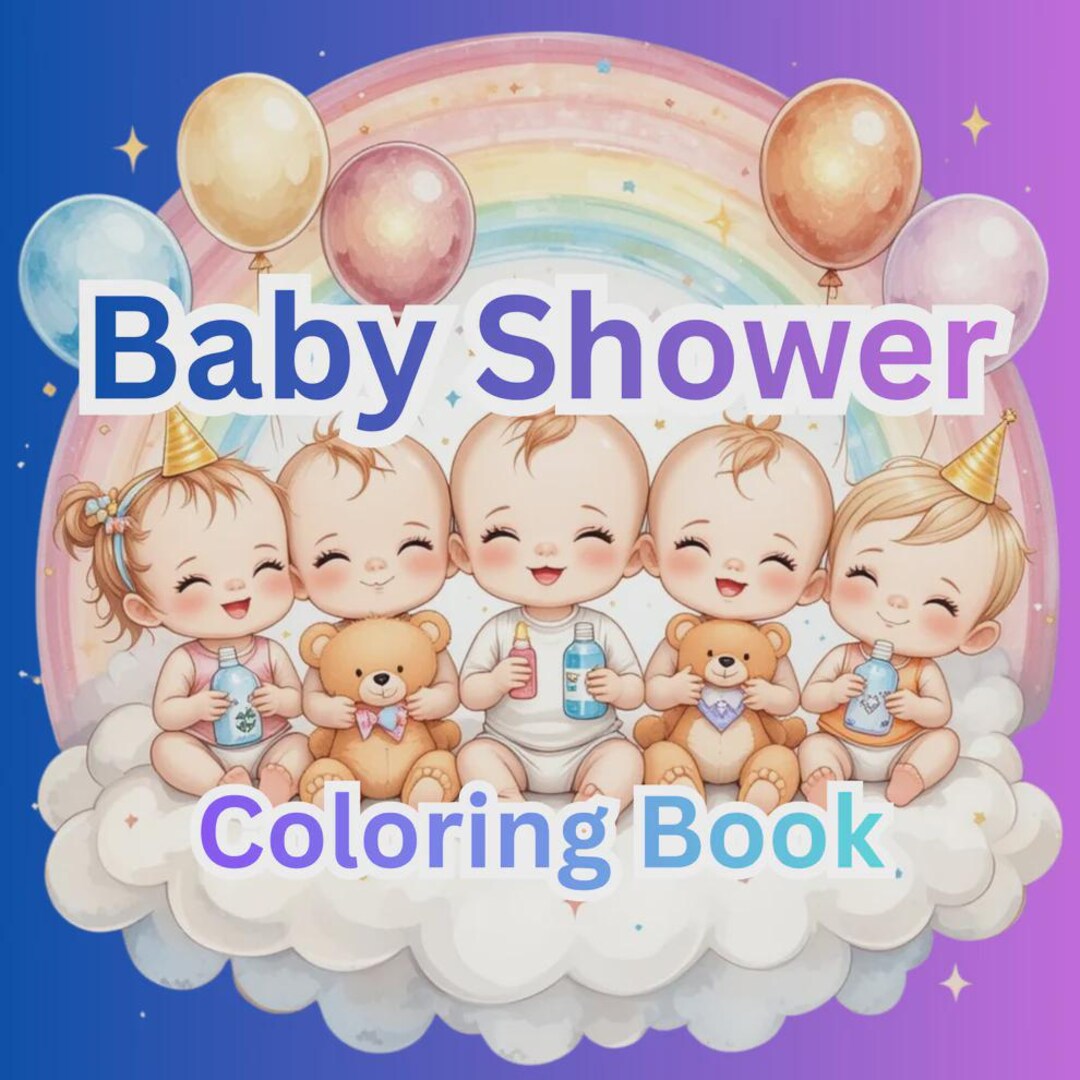 Baby Shower Coloring Pages Bundle – Printable Party Activity (digital ...