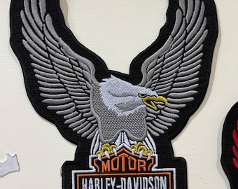 Large Embroidered Eagle Back Patch 11 Inch Iron-On Rider Jacket Decor