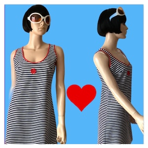60s sailor stripe mod mini Twiggy dress