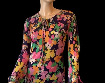 1960s Mini Dress psychedelic flower