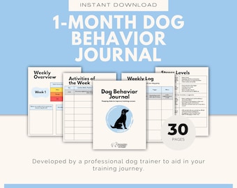 Diario de comportamiento canino/Registro de entrenamiento: ¡Para la reactividad, los ladridos en casa y más! Desarrollado por un entrenador profesional de perros.