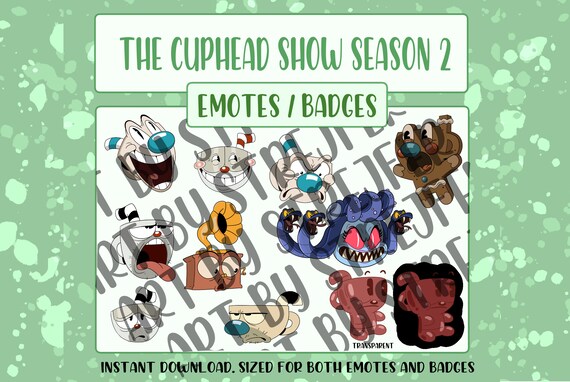 The Cuphead Show Season 2 10 Emotes Badges for Twitch 