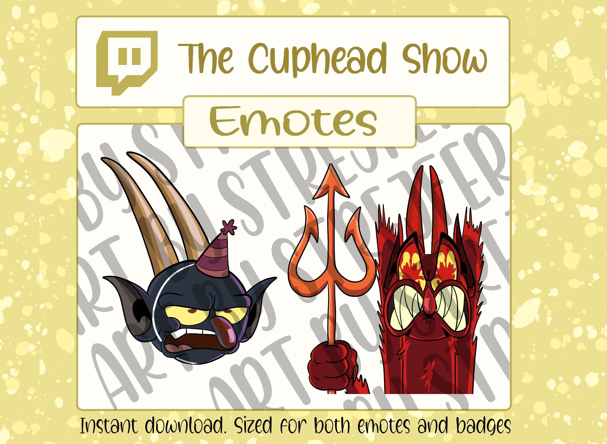 The Cuphead Show Season 2 10 Emotes Badges for Twitch 