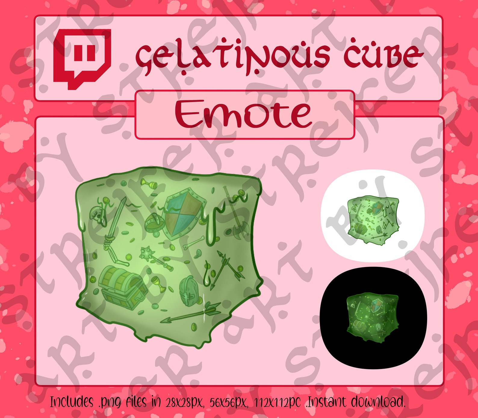 Dungeons and Dragons Gelatinous Cube Twitch Emote & Sub Etsy
