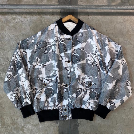 Bottega Veneta, Vintage 80s BOTTEGA VENETA Tassel Print Bomber Archive Jacket - Rare Size 46