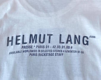 Vintage 90s Helmut Lang  "Paris Backstage Staff" from the Autumn/Winter 1997-1998 collection Archive Tee