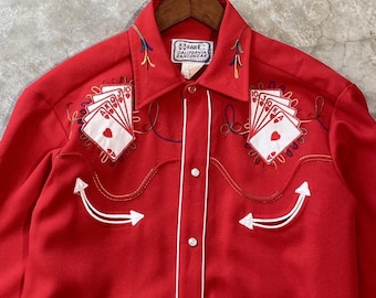 Vintage H Bar C Royal Flush Smiley Pocket Western Shirt