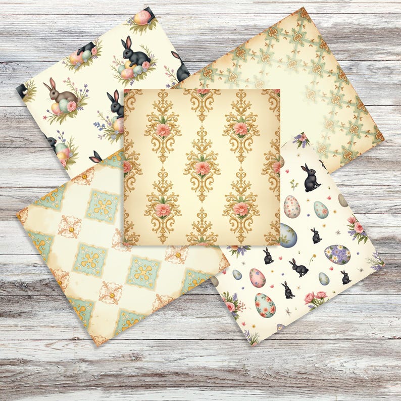 Vintage Easter Ephemera Bundle Printable, Bunny Chick Floral Junk ...