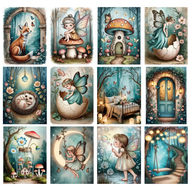 Fairy Tale Junk Journal Kit – Enchanted Forest Pages, Printable ...