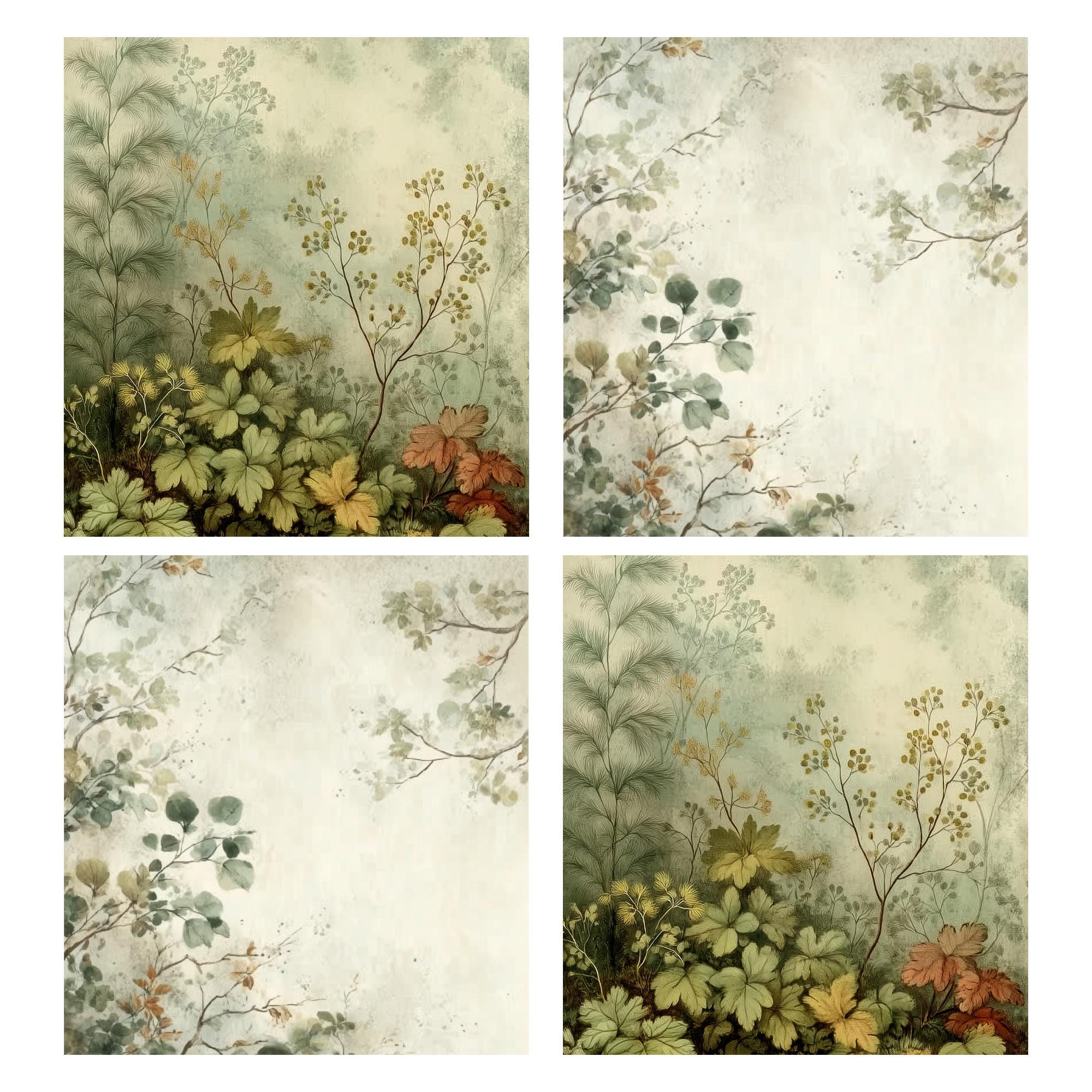 Old Forest Junk Journal Pages Kit Digital | Woodland Printable Ephemera ...
