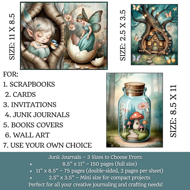 Fairy Tale Junk Journal Kit – Enchanted Forest Pages, Printable ...