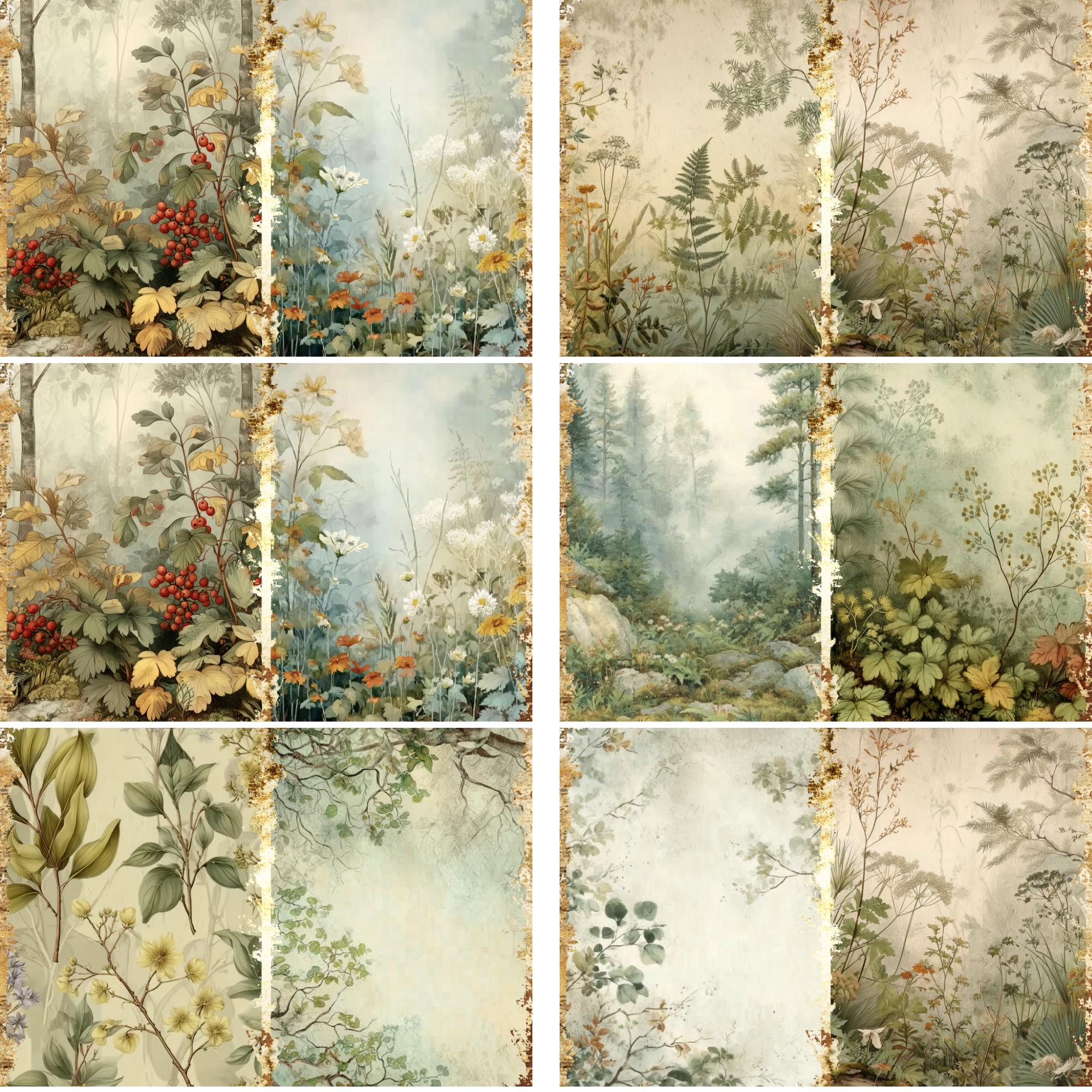 Old Forest Junk Journal Pages Kit Digital | Woodland Printable Ephemera ...