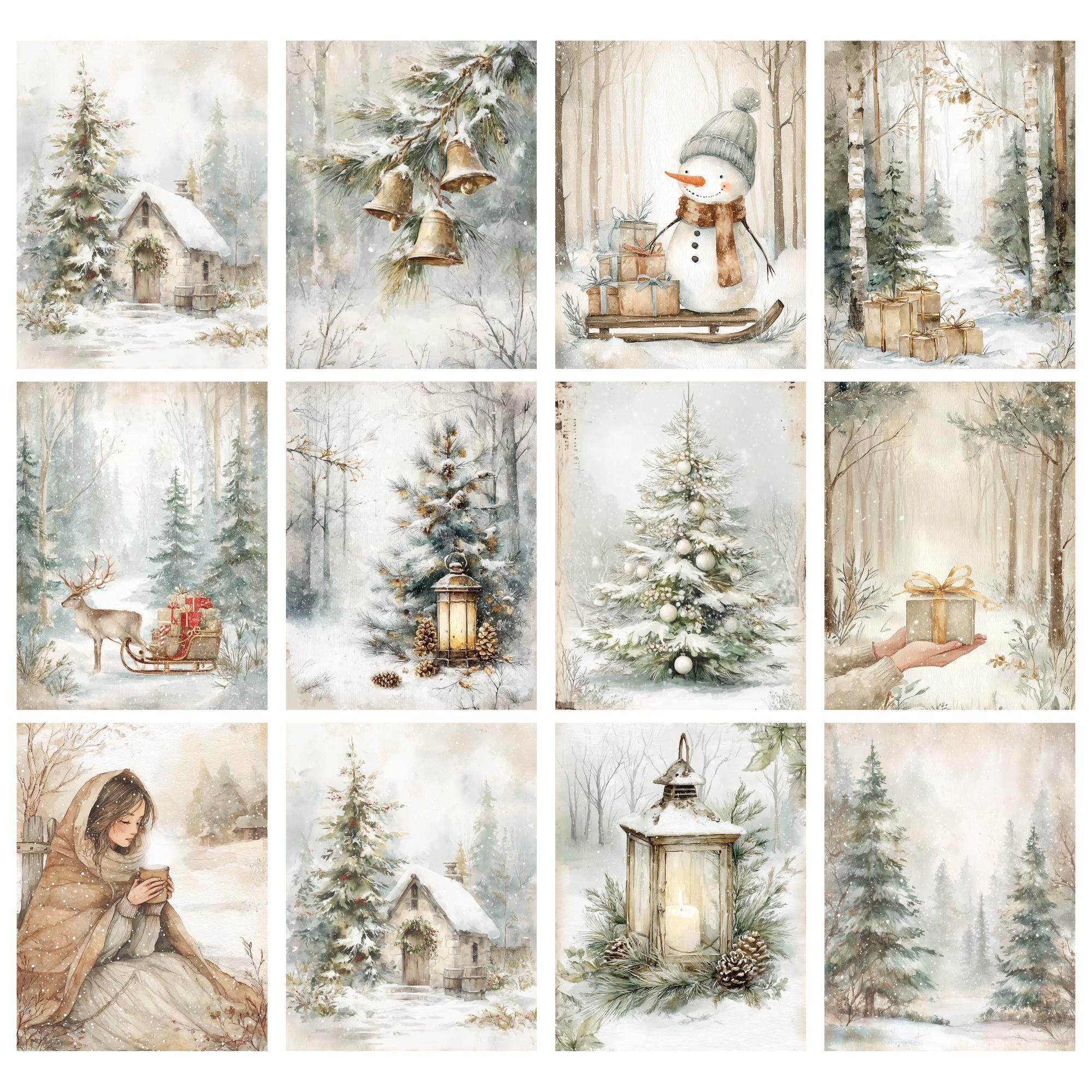 Rustic Winter Junk Journal Kit Digital | Snowy Forest Printable Pages ...