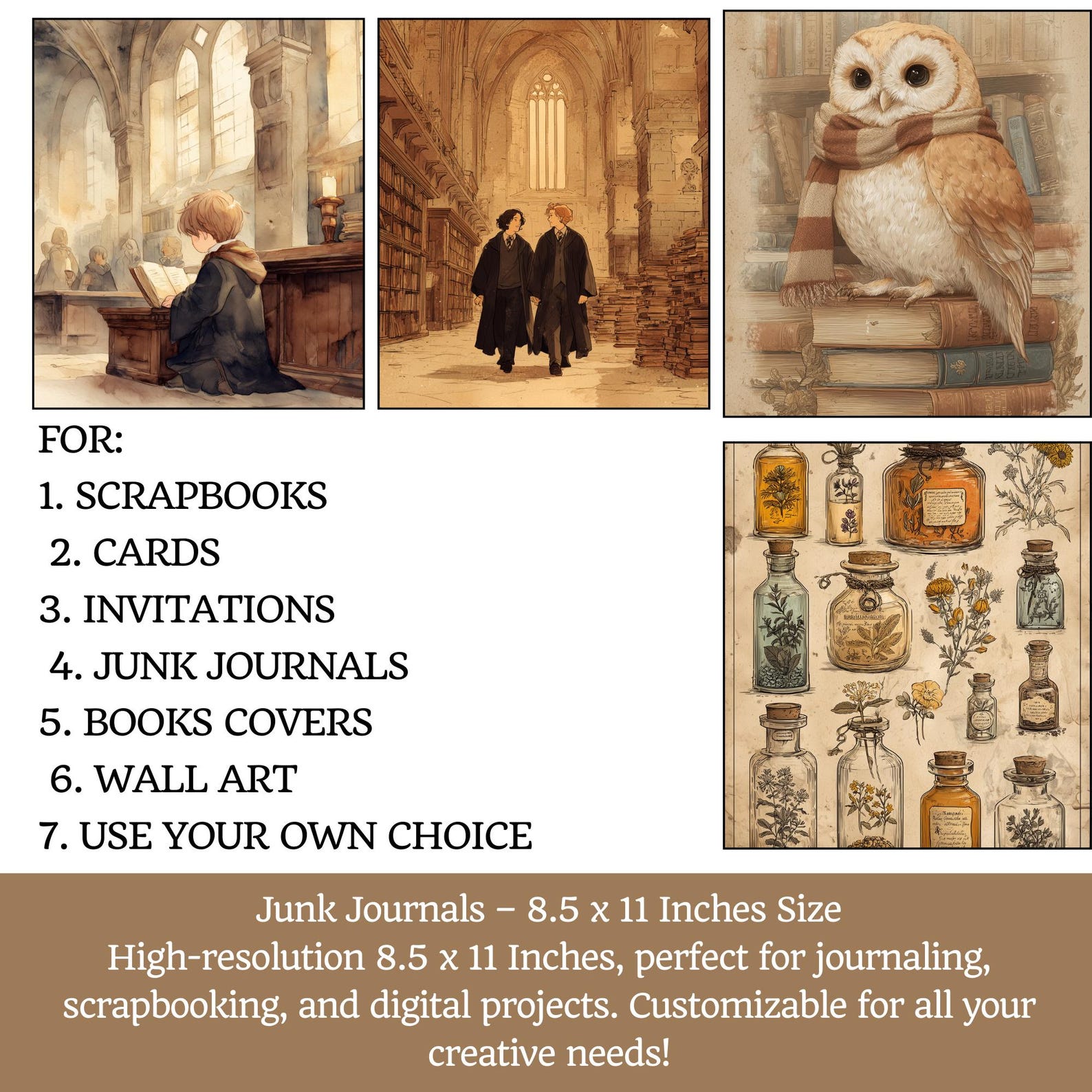 Wizard Junk Journal Big Bundle Digital Kit | Magic School Printable ...
