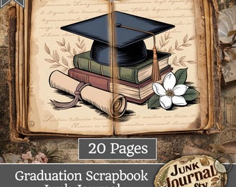 Graduation Scrapbook Paper Printable Memory Keepsake - Digital Graduation Paper Pack for High School and College Scrapbooking Pages