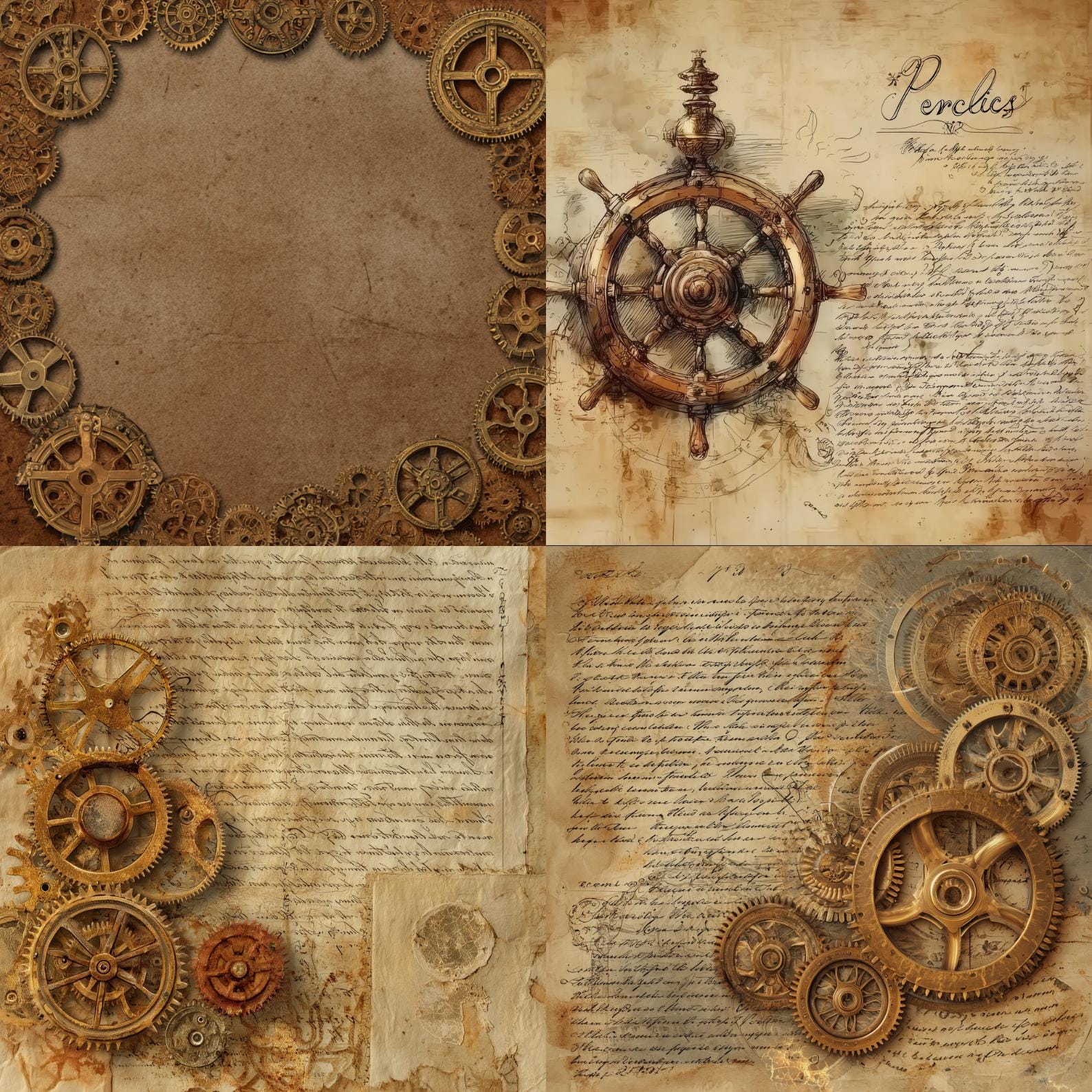 Vintage Steampunk Junk Journal Kit, Digital Scrapbook Papers, Printable ...