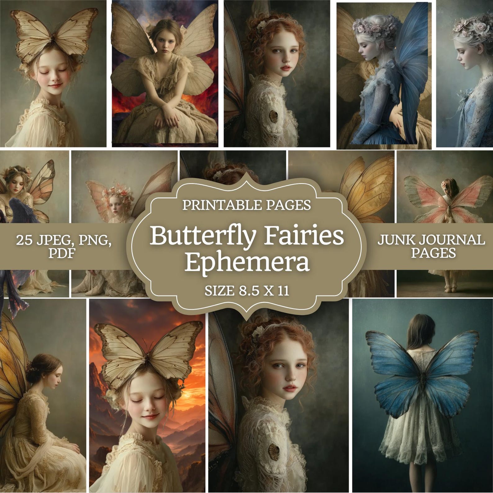 Butterfly Fairies Junk Journal Kit – Printable Pages With Fairies ...