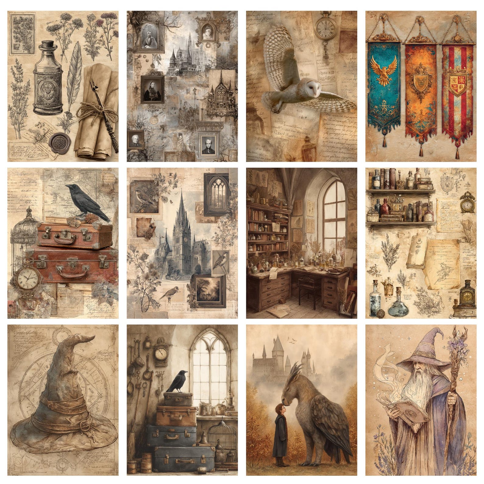 Wizard Junk Journal Big Bundle Digital Kit | Magic School Printable ...