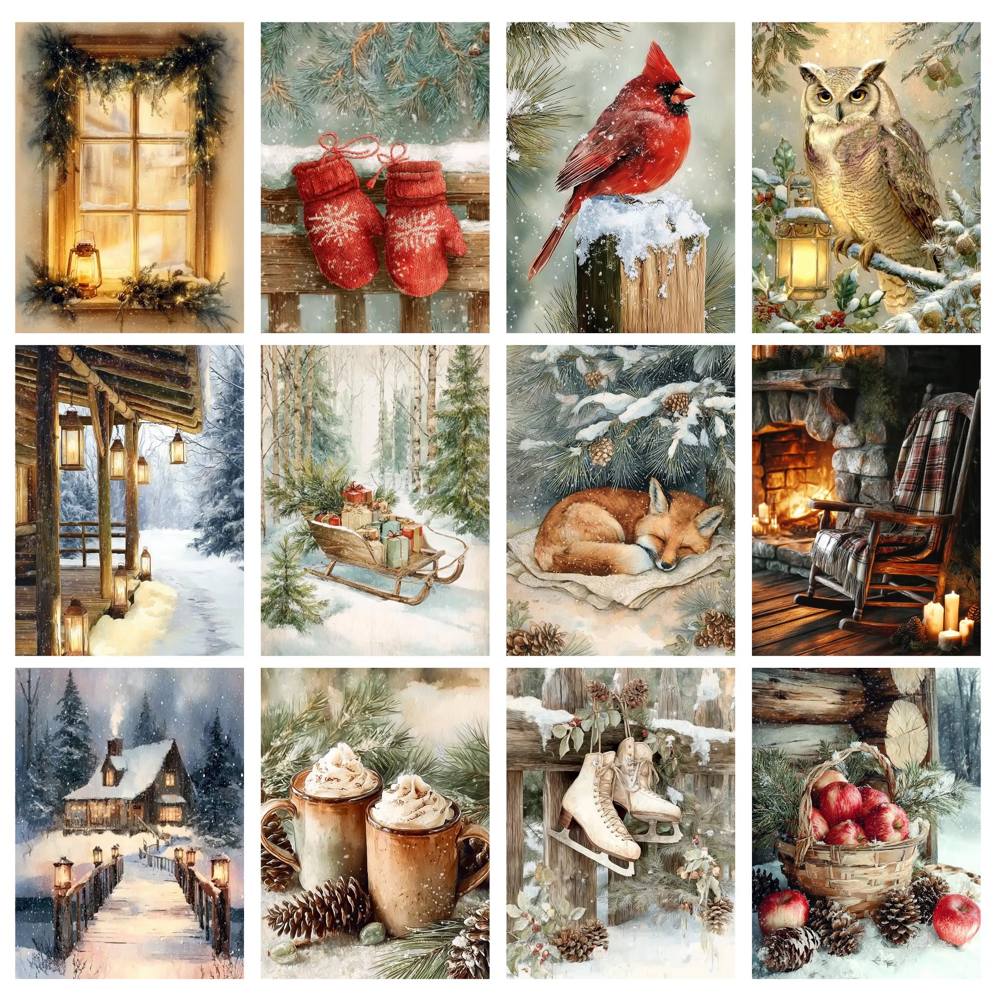 Cozy Winter Junk Journal Kit, Rustic Christmas Printable Pages, Digital ...