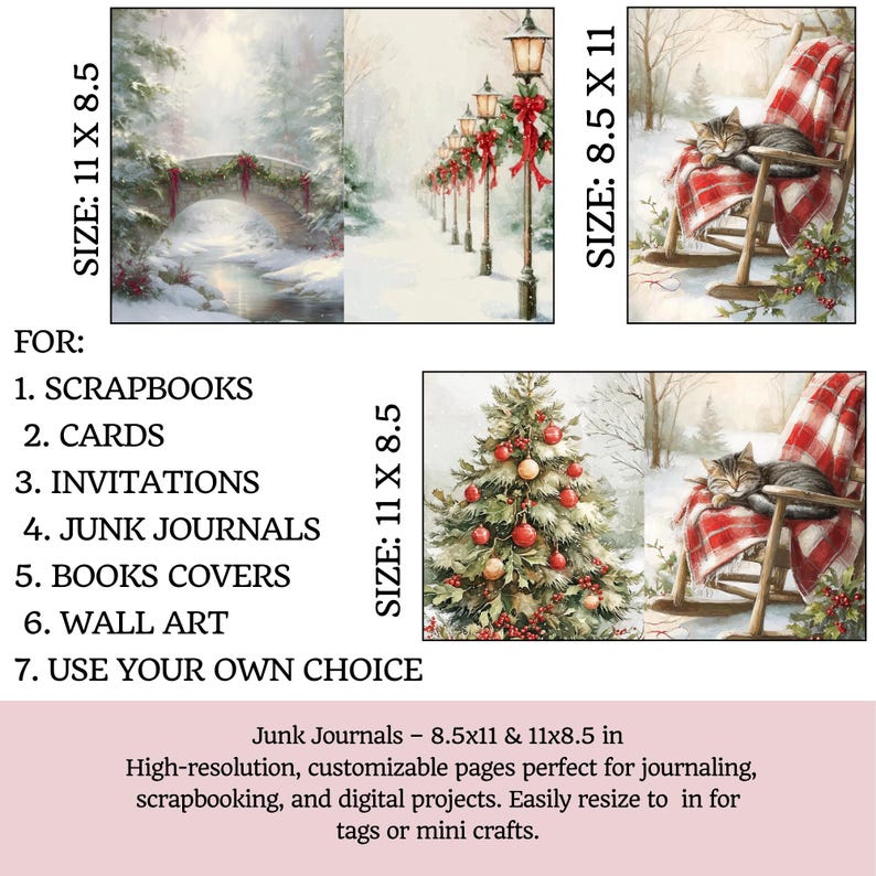 Country Cozy Christmas Junk Journal Kit – Rustic Holiday Printable ...