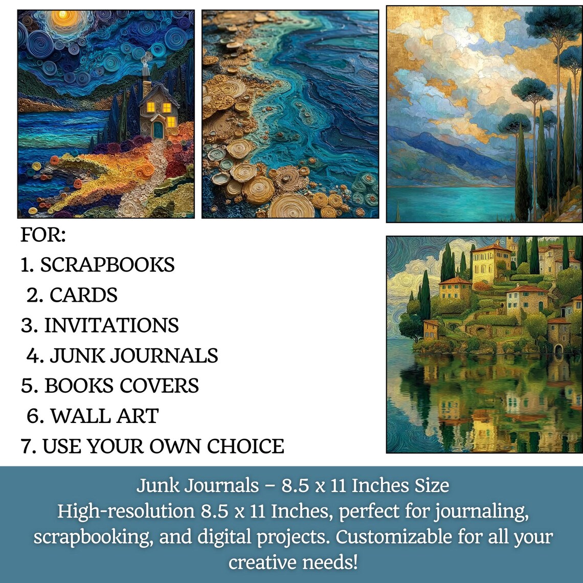 Whimsical Landscape Junk Journal Kit Digital | Quirky Background Pages ...