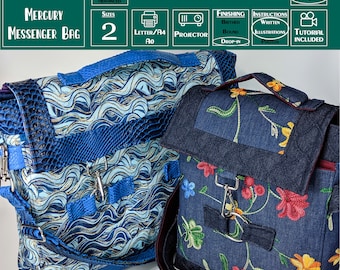 Messenger Bag, laptop bag PDF sewing pattern, crossbody or shoulder