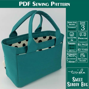 Scripture bag tote PDF sewing pattern, small tote, Bible bag