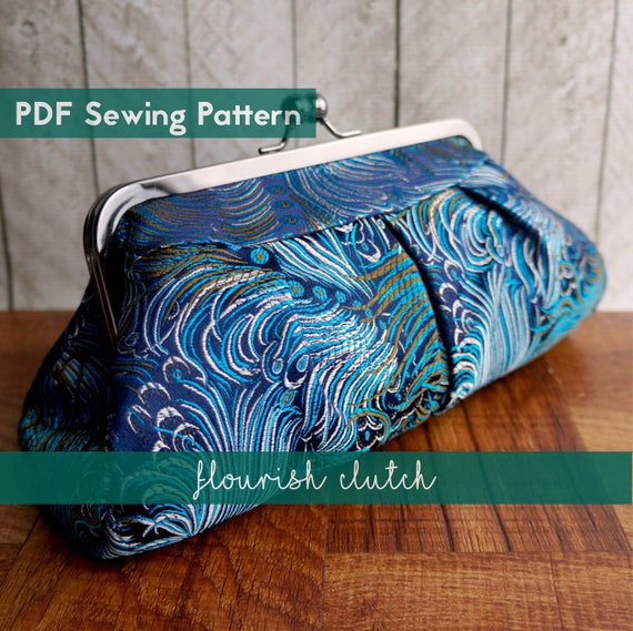 Rectangle frame bag PDF sewing pattern digital clutch | Etsy