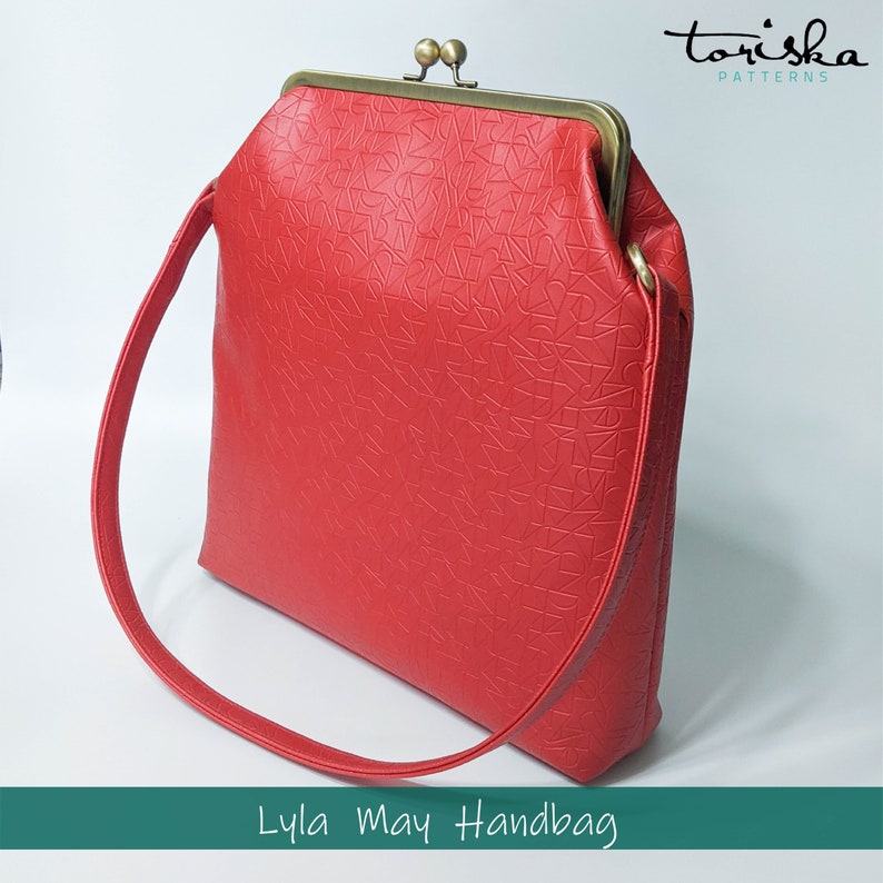 Rectangle frame handbag PDF sewing pattern, Lyla May Handbag by Toriska image 3