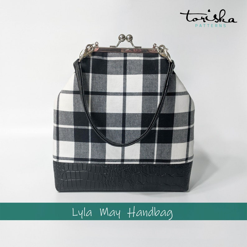 Rectangle frame handbag PDF sewing pattern, Lyla May Handbag by Toriska image 4