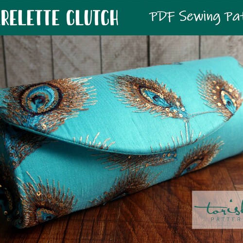 Clutch Purse PDF Sewing Pattern Gathered Clutch Bow Clutch Etsy