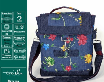 Laptoptasche, Aktentasche, Messenger Bag, PDF Schnittmuster, Beamer und A0 Dateien