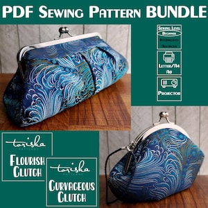 Frame Clutch PDF Sewing Pattern Bundle: Round & Rectangle