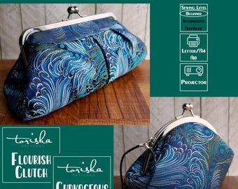 Frame Clutch PDF Sewing Pattern Bundle: Round & Rectangle