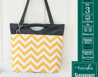 Shoulder bag PDF sewing pattern, Unique tote bag