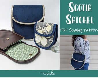 Crossbody Satchel PDF sewing pattern, Scotia Satchel by Toriska