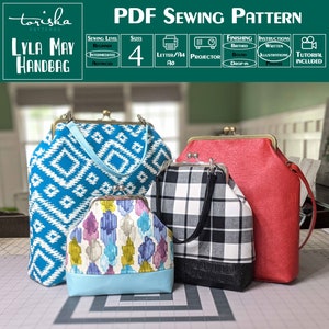 PDF PDF Schnittmuster Rechteckrahmen Handtasche Lyla May Handbag by Toriska