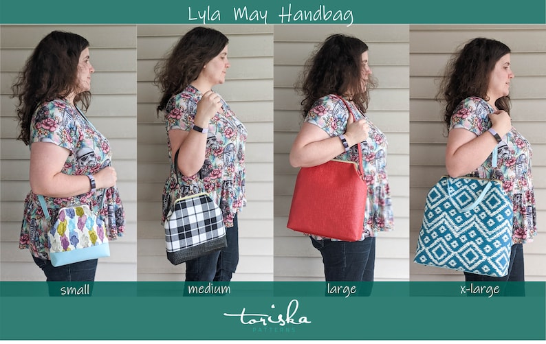 Rectangle frame handbag PDF sewing pattern, Lyla May Handbag by Toriska image 5