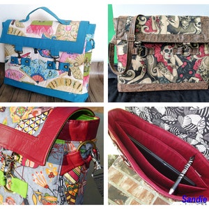 Messenger Bag, laptop bag PDF sewing pattern, crossbody or shoulder image 5